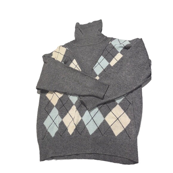 Vintage DD Sloane Women’s M Sweater 96% LambsWool Turtleneck Gray College Ski - Picture 1 of 16